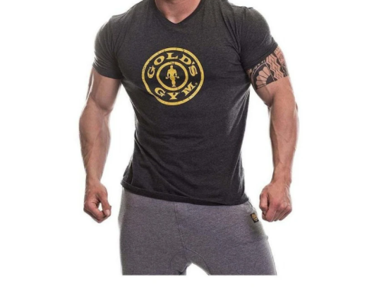 Gold’s Gym ‘Stronger Than Excuses’ Gym T-Shirt Charcoal